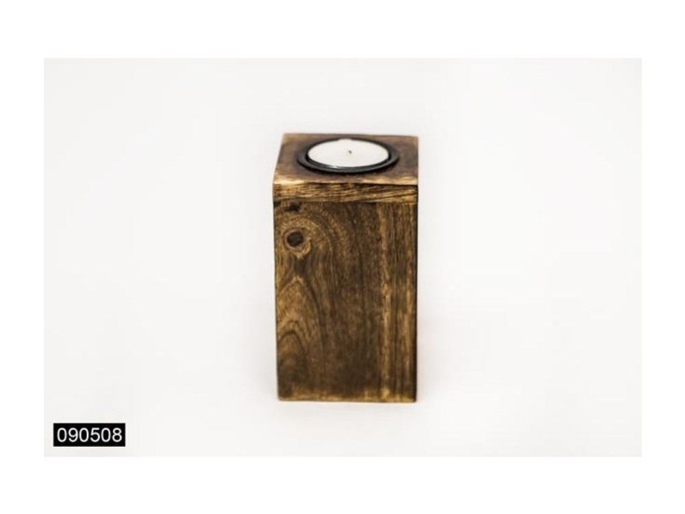 Z Waxinelichthouder mango blok 7x12cm