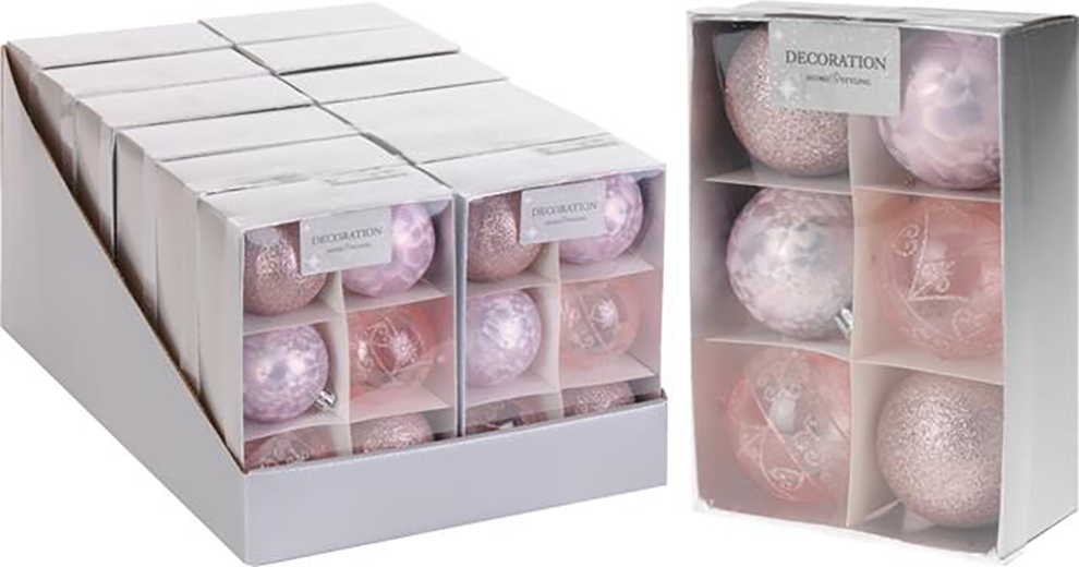 Z Kerstballen 6cm roe doos a 6st