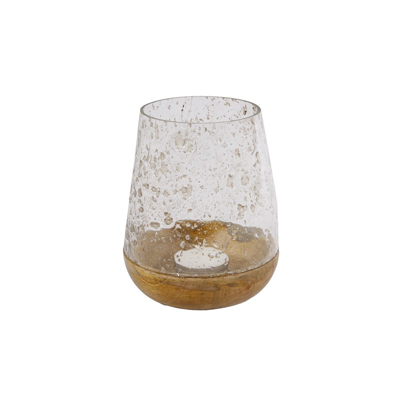 Z Sfeerlicht druppel glas/hout steenslag