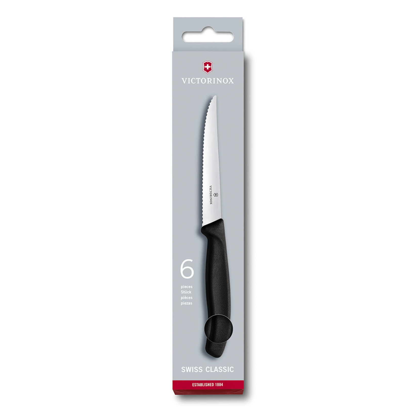 Victorinox Steakmessen zwart 6 stuks