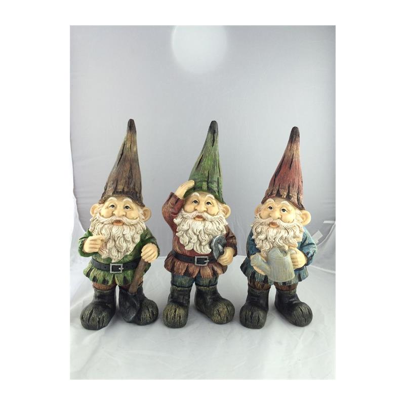 Farmwood Animals Tuinbeeld kabouter 11x7x24cm set a 3st