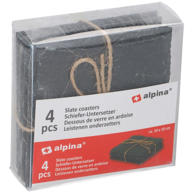 Alpina Onderzetters leisteen 4 stuks
