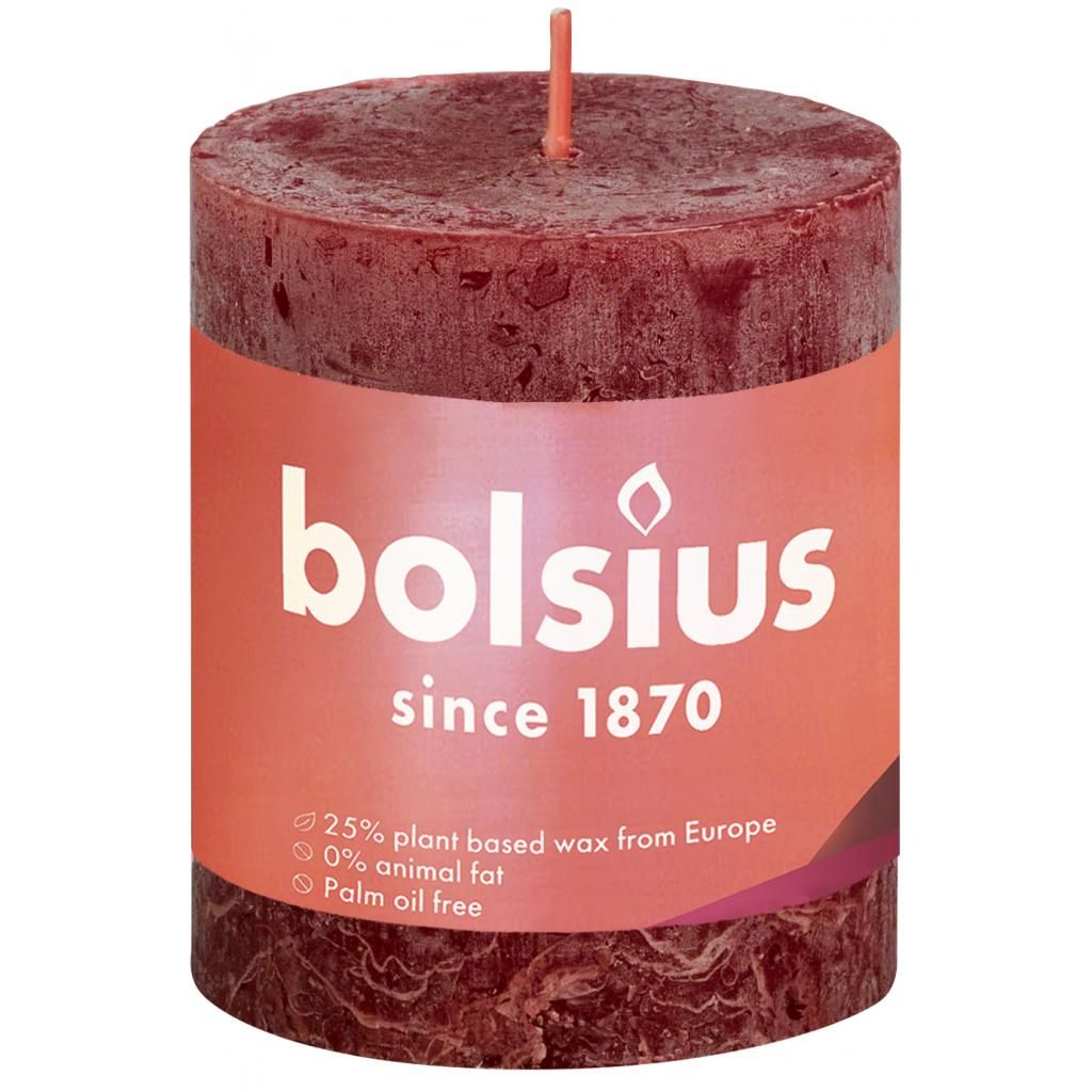 Bolsius Rustiek stompkaars 80/68 Rood Bolsius Rustiek stompkaars 80/68 Rood