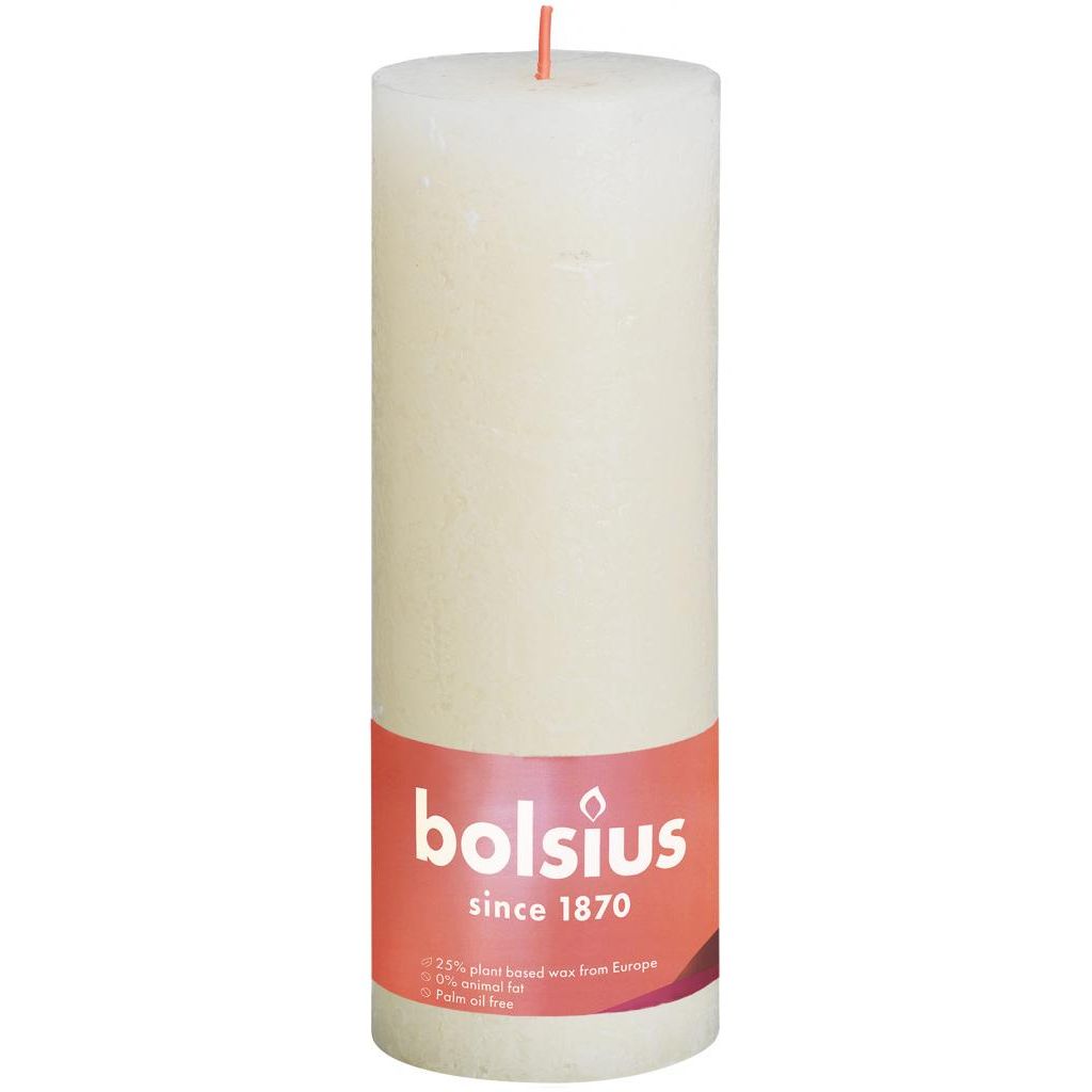 Bolsius Rustiek stompkaars 190/68 Ivoor Bolsius Rustiek stompkaars 190/68 Ivoor