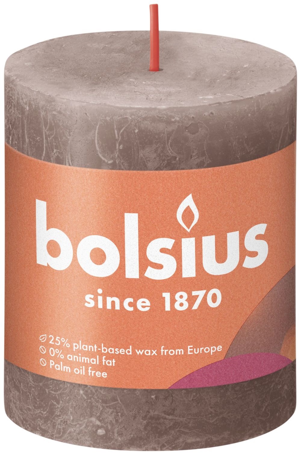 Bolsius Rustiek stompkaars 80/68 Taupe Bolsius Rustiek stompkaars 80/68 Taupe
