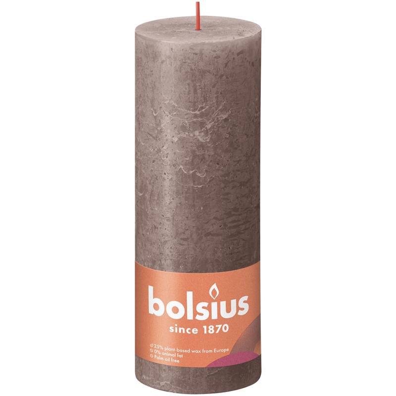Bolsius Rustiek stompkaars 190/68 Taupe Bolsius Rustiek stompkaars 190/68 Taupe