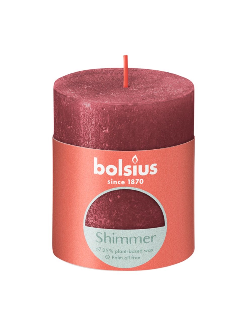 Bolsius Rustiek stompkaars 80/68 Rood
