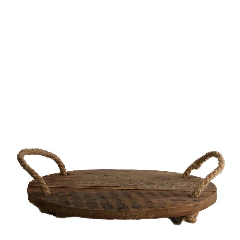 Dijk Natural Collections Dienblad hout Ø27x19x4.5cm antiquelook