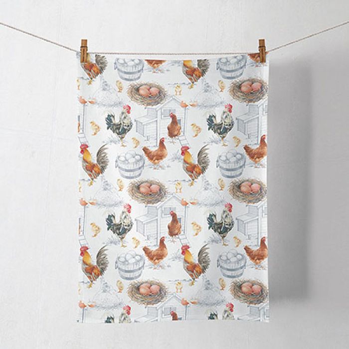 Ambiente Theedoek Chicken Farm 50x70cm