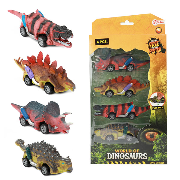 Toi Toys set a 4 dino-auto&apos;s