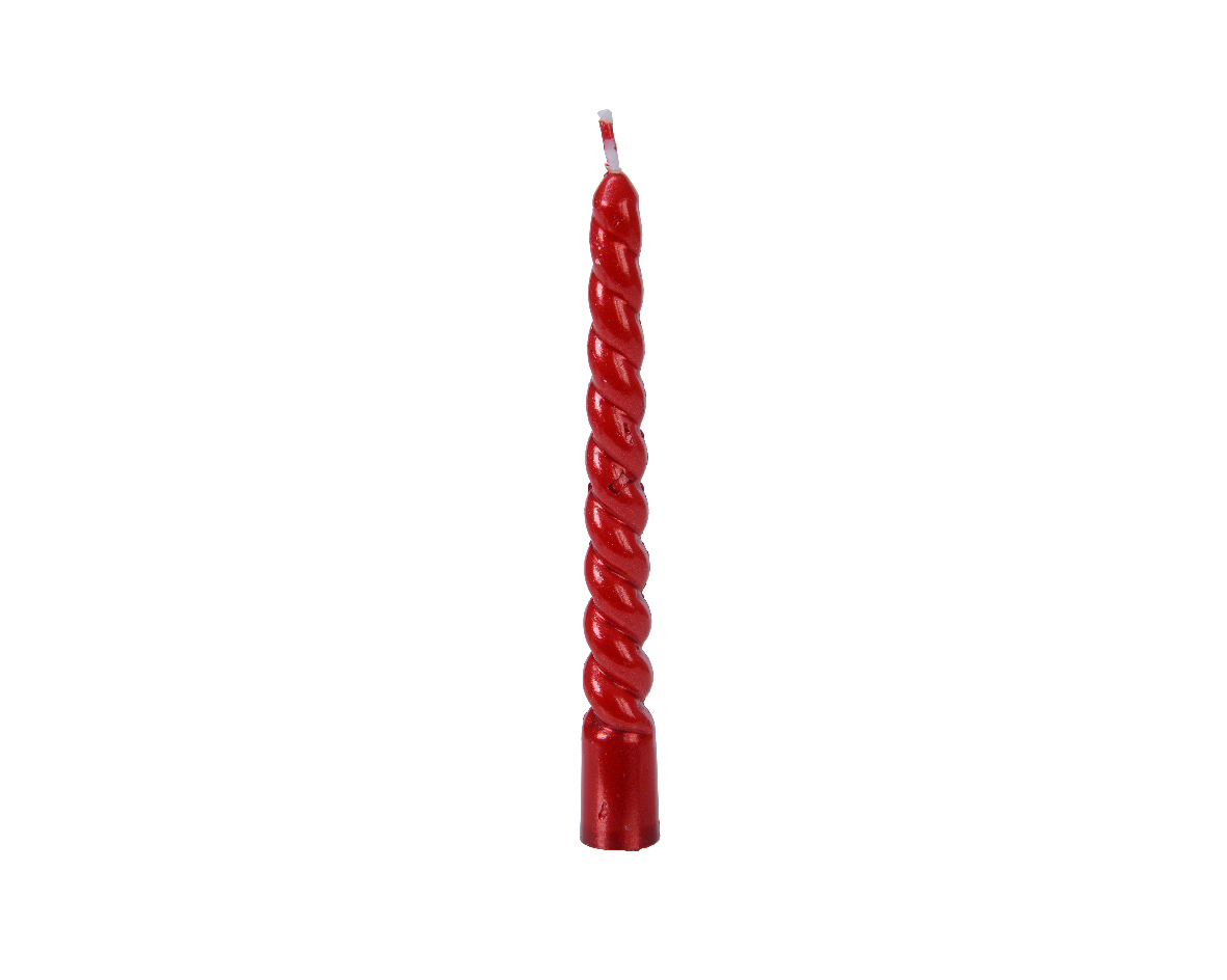 everlands kunstkerstboomkaars rood Ø1,2x10cm set a 8