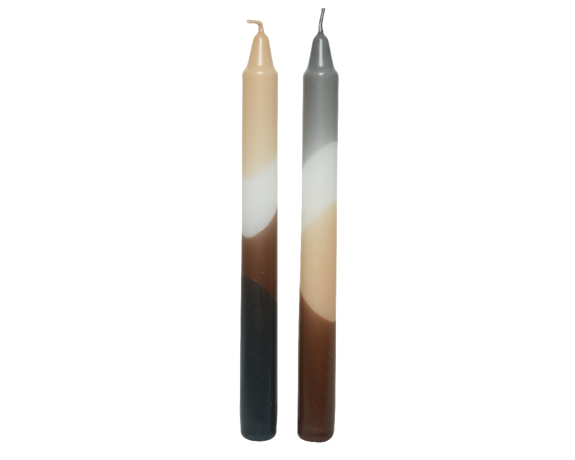 Decoris Dinerkaars Dip Dye bruin 23cm 2 stuks