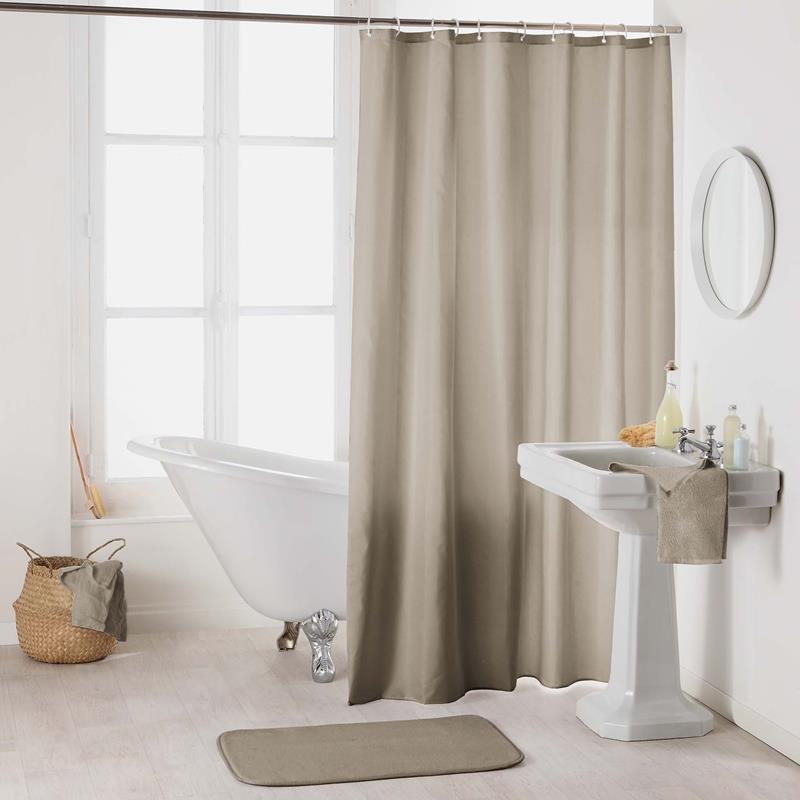 Wicotex Douchegordijn Uni 180x200cm taupe