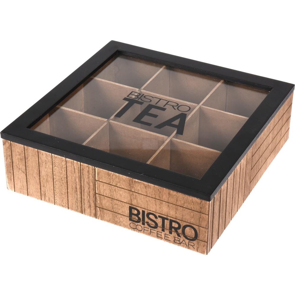 Excellent Houseware Theekist Bistro 9-vaks 24x24x7,5cm