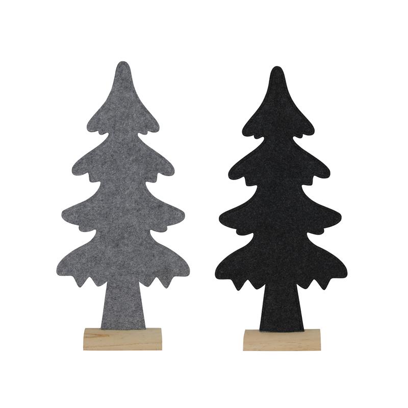 everlands kunstkerstboom vilt 54cm zwart of grijs