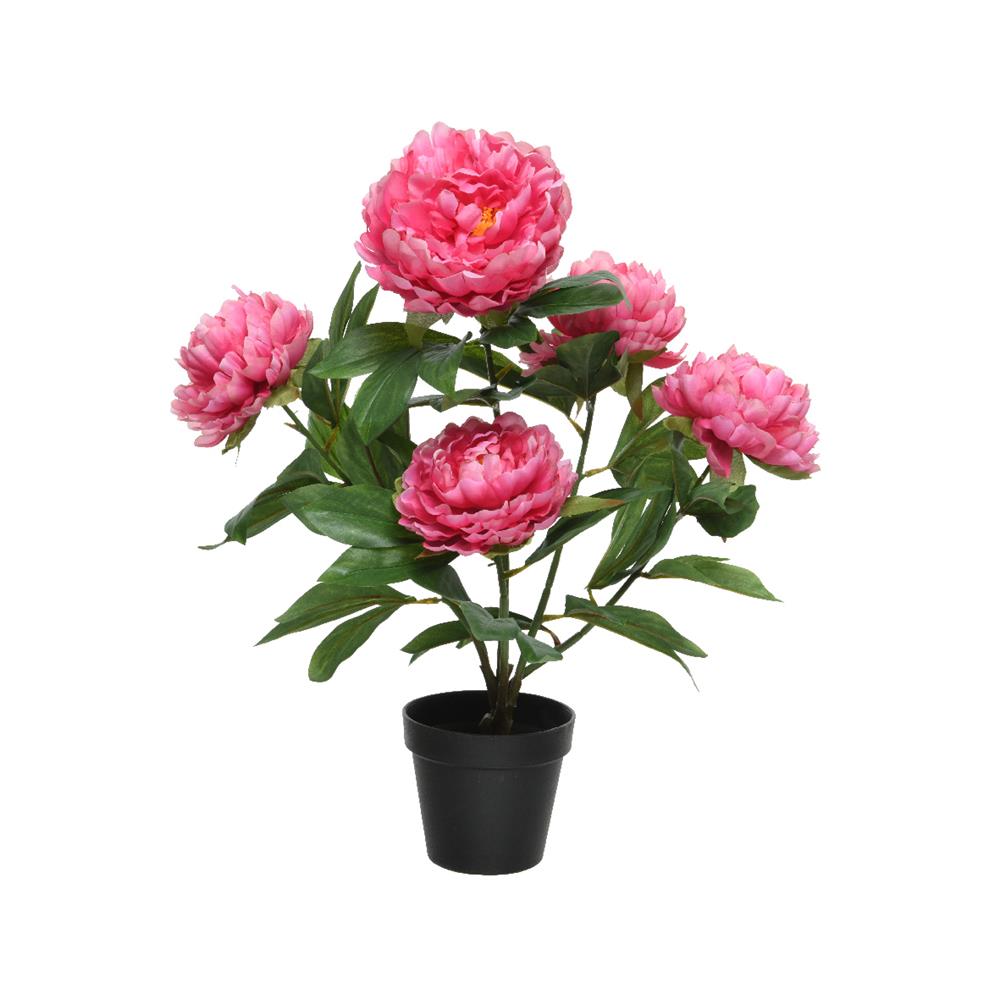 Kunstplant Pioenroos h57cm fuchsia