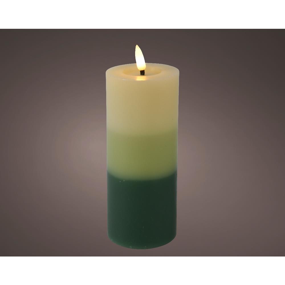 LED kaars vlamefffect Verloop 15cm groen