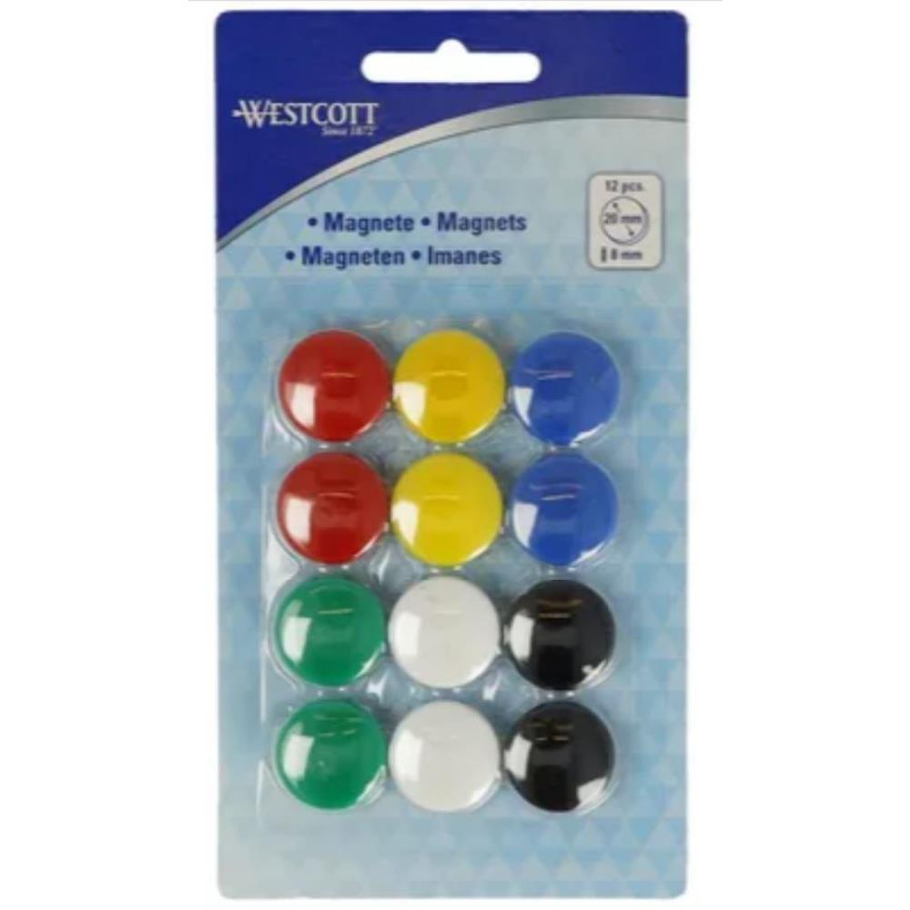 Westcott Magneten gekleurd Ø20x8mm 12st
