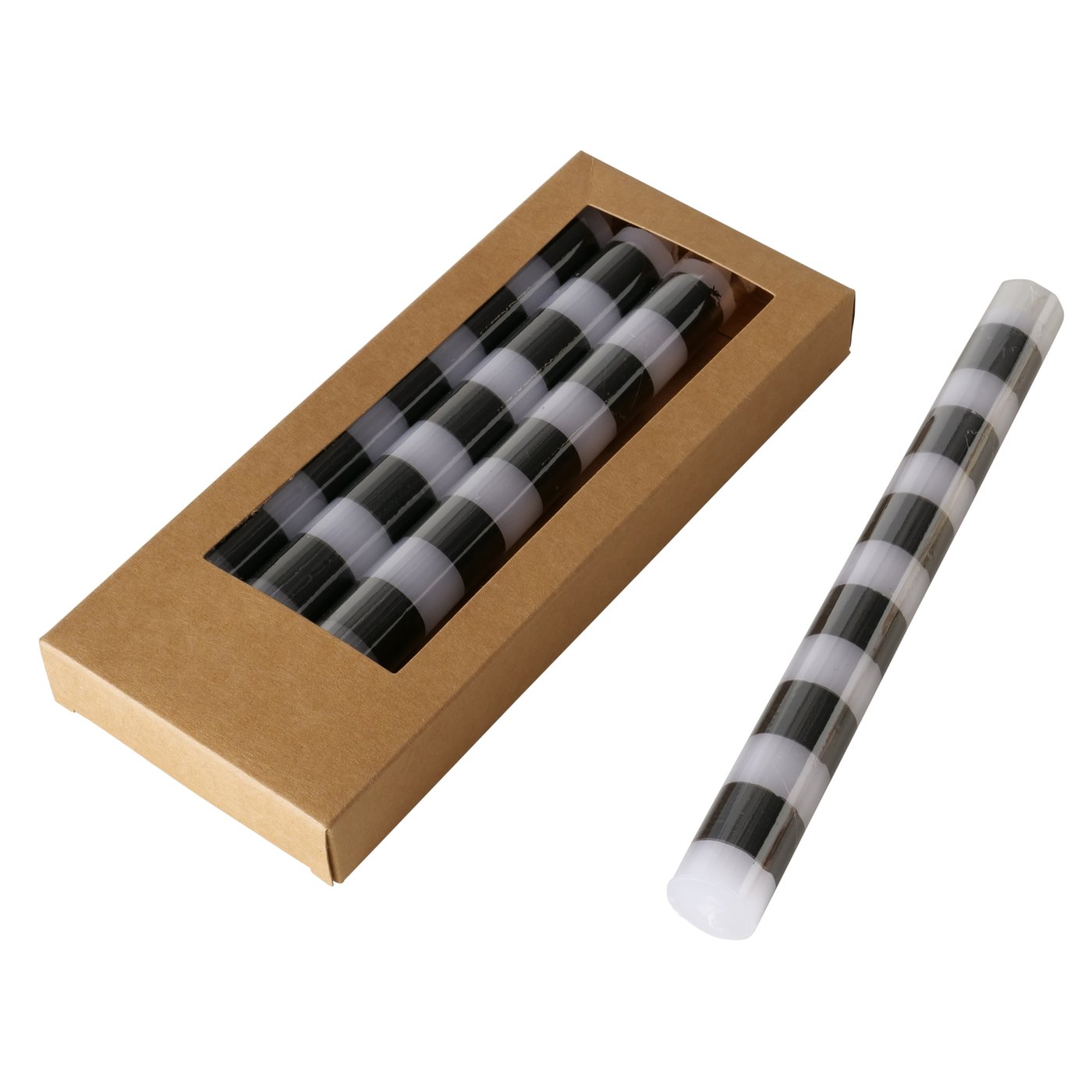Boltze Home Dinerkaars Stripy 4-delig H20cm D2,2cm Paraffine