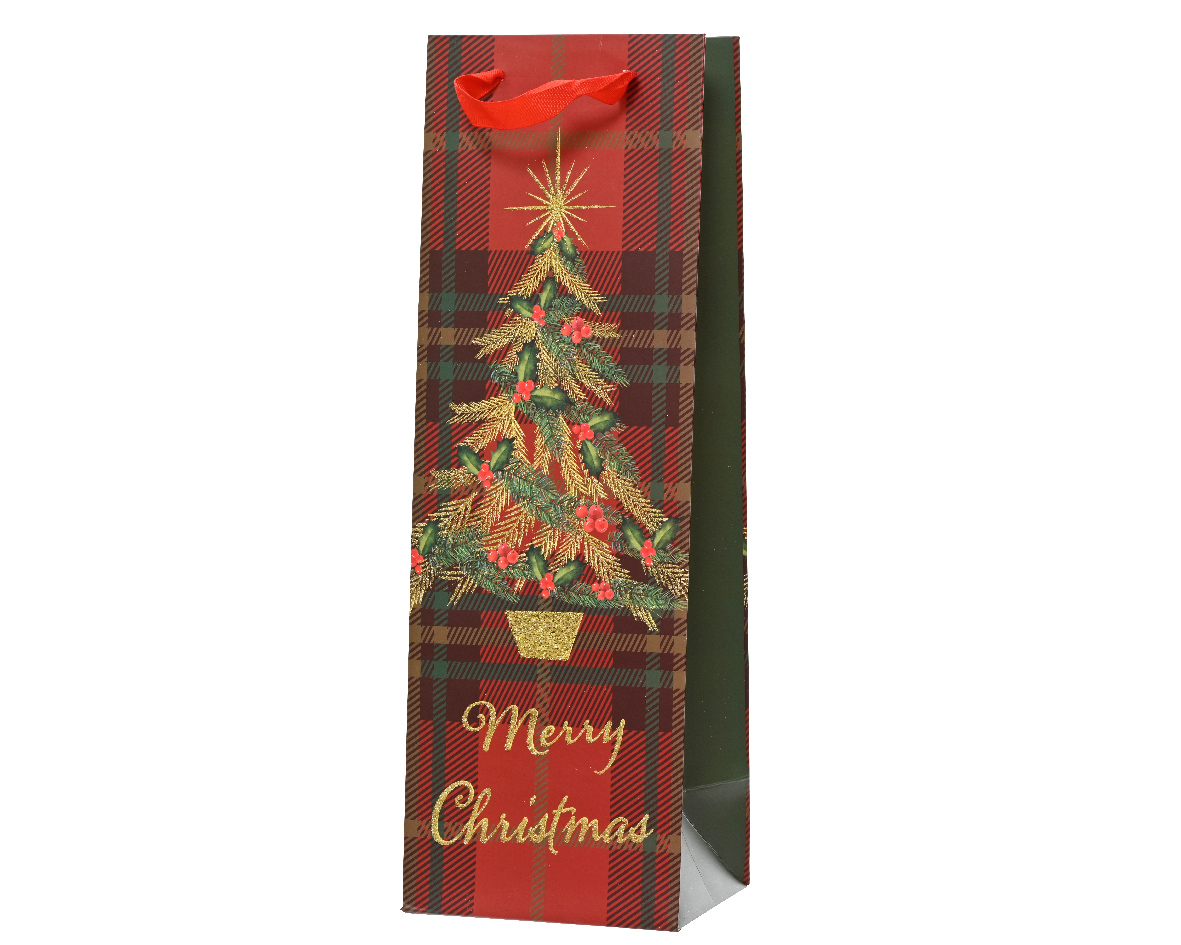 Wijnflestas everlands kunstkerstboom rood