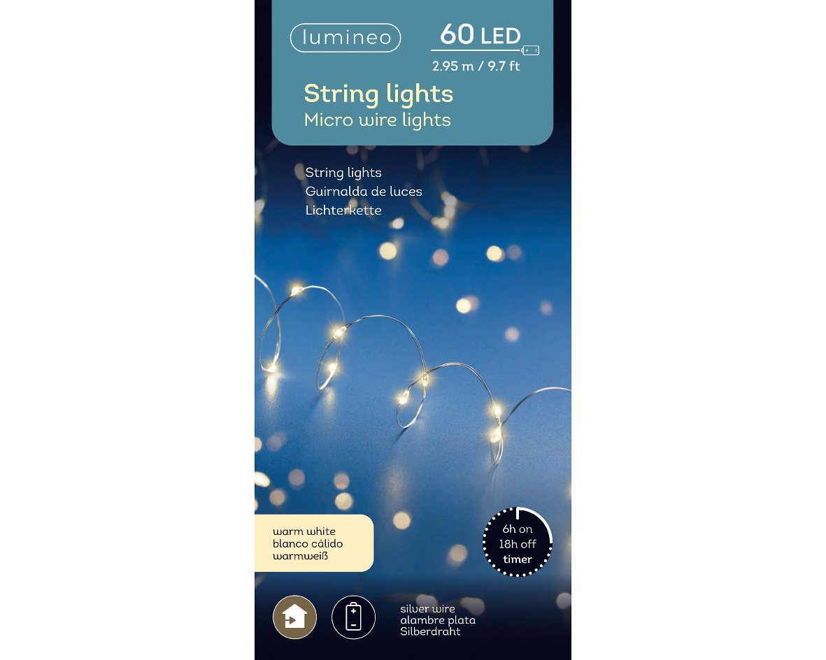 Strengverlichting 60 LED warm wit Strengverlichting 60 LED warm wit