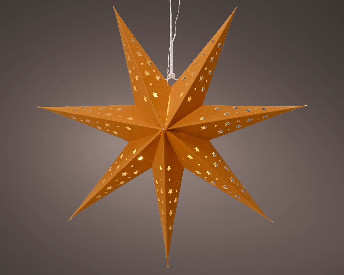 Ster LED karton 40cm met timer Amber Ster LED karton 40cm met timer Amber