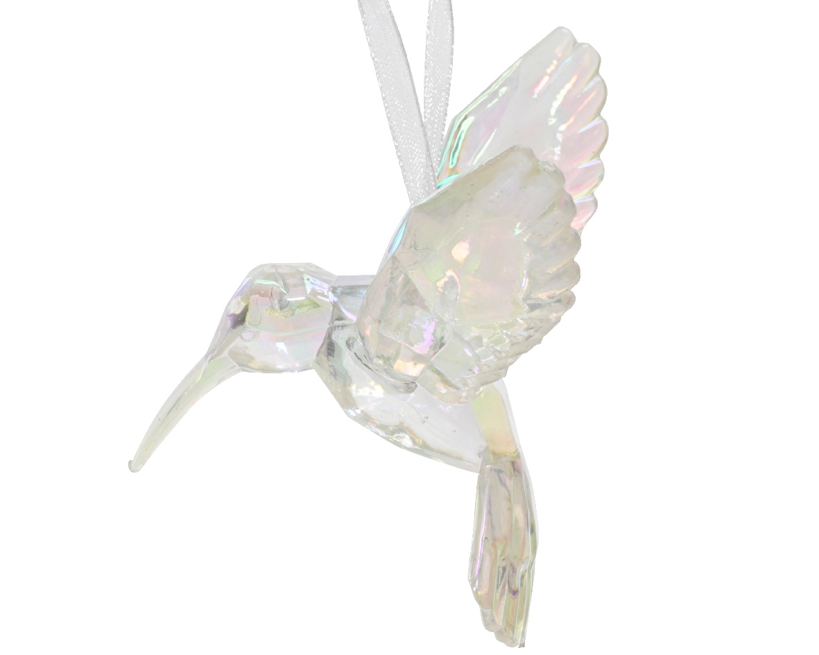 Kersthanger Kolibrie kunststof 10cm iris