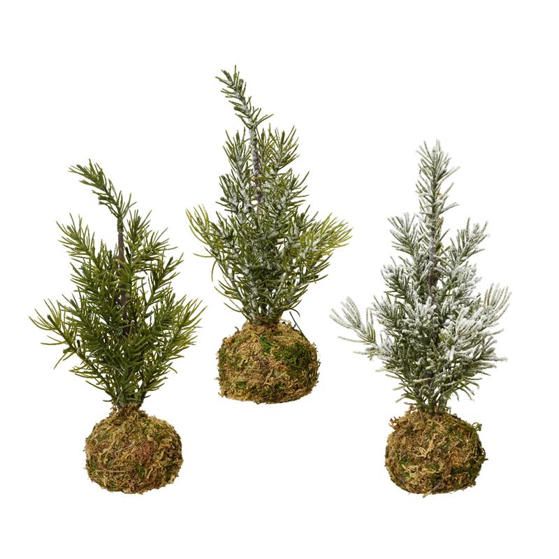 everlands kunstkerstboom mini op mosbol H23cm