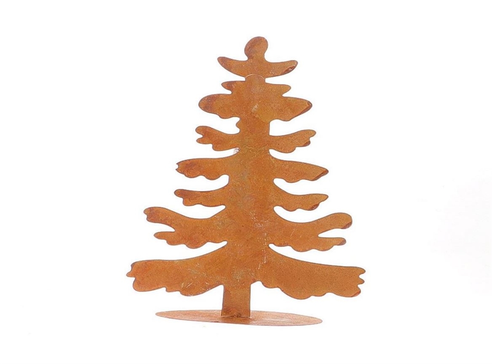 Beeld everlands kunstkerstboom metaal roest H30cm