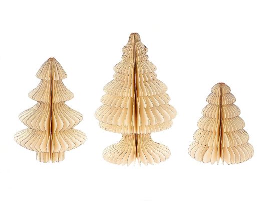 everlands kunstkerstboom papier Foldy 3-delig off-white