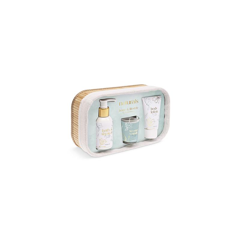 Naturals giftset bamboe mand