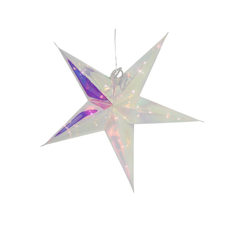 Ster iriserend 53cm 20LED timer 2xAA