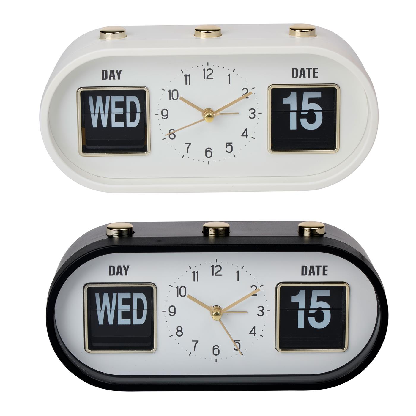 Arti Casa Alarm klok 20x6x9,5cm wit of zwart