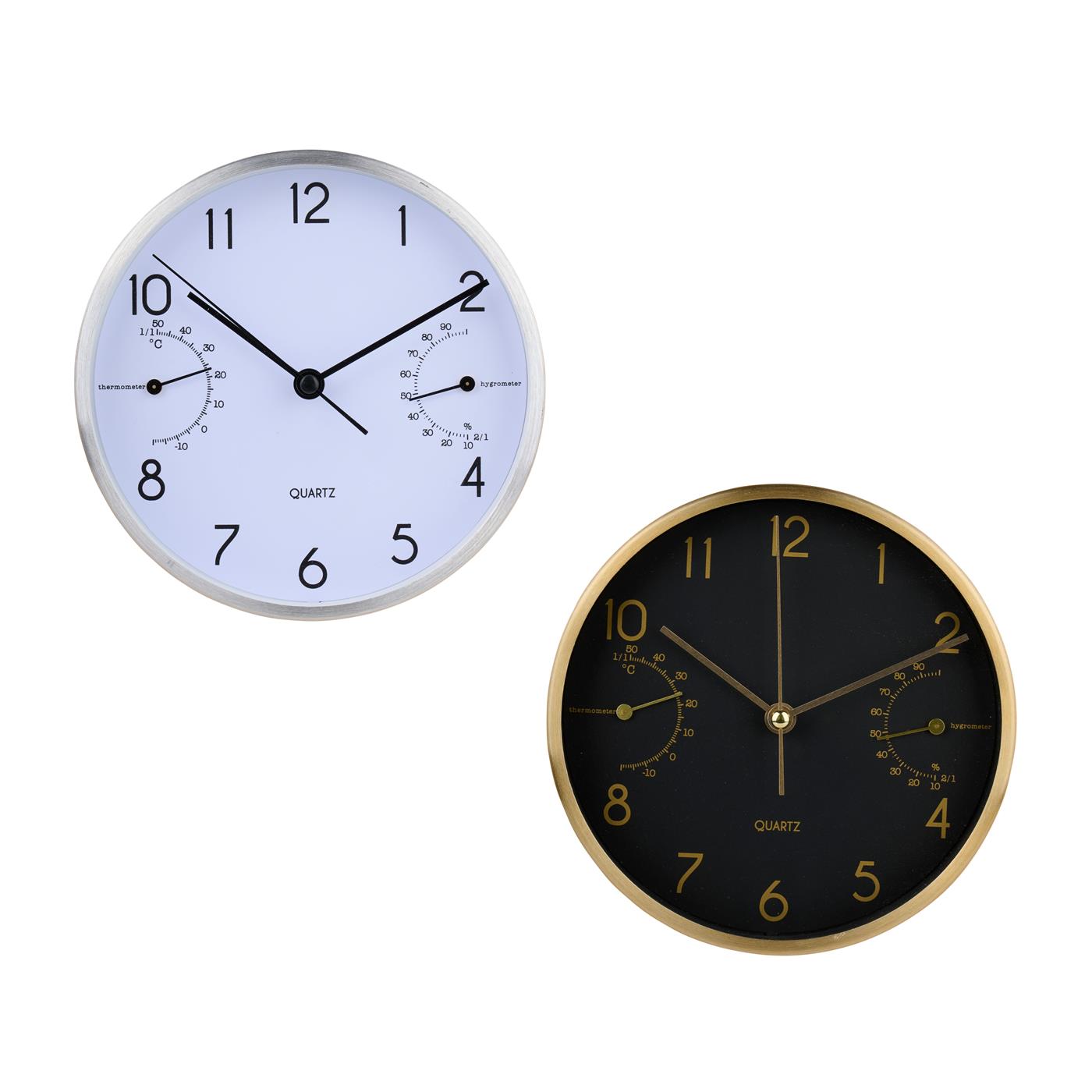 Merkloos Tafelklok Ø15cm wit-zilver of zwart-goud