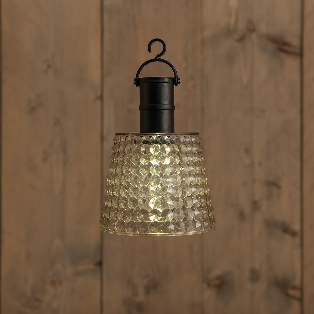 LED Solar hanglamp smokey 12,5x12,5x16cm