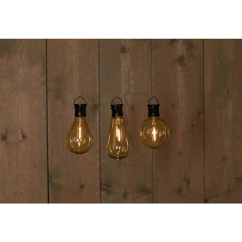Solar retro filament lamp zwart