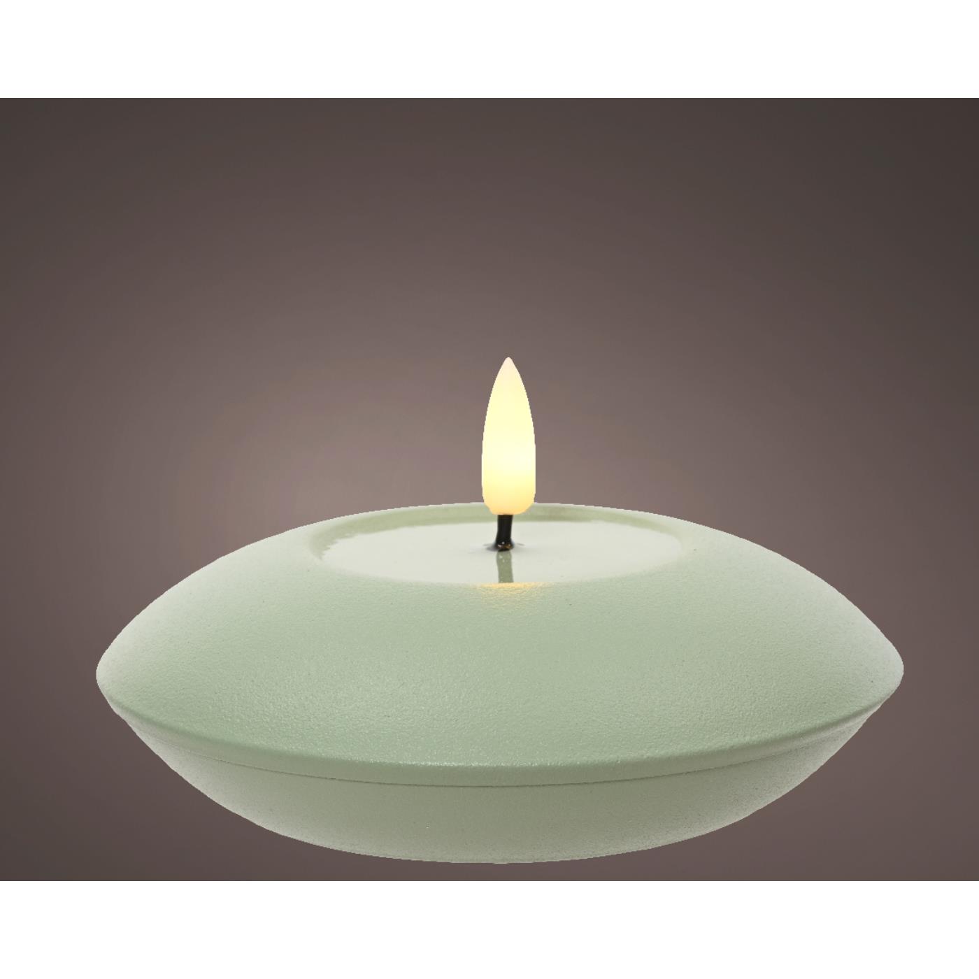 LED buiten kaars ijzer H6.5cm groen