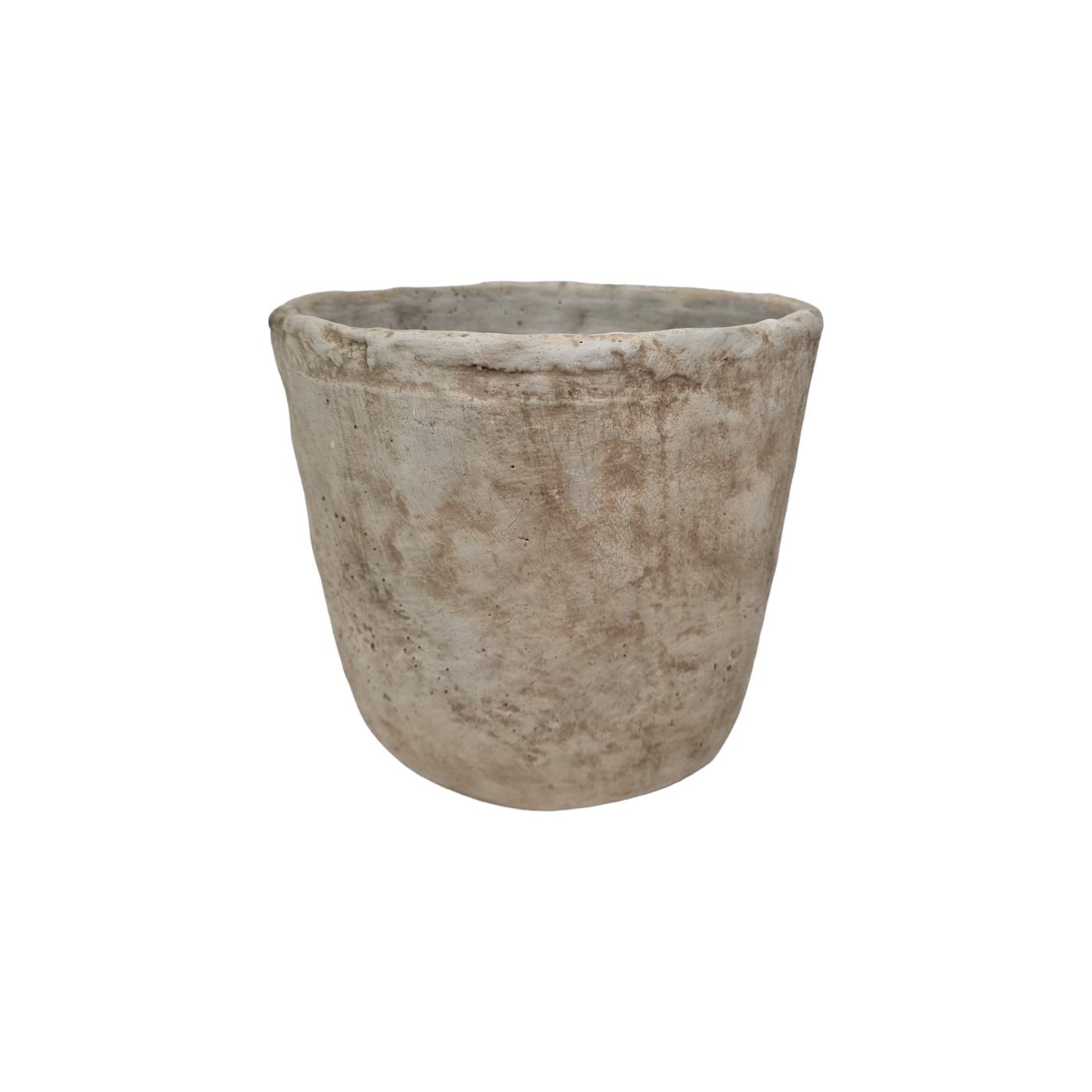 Bloempot steen crème 19x17cm