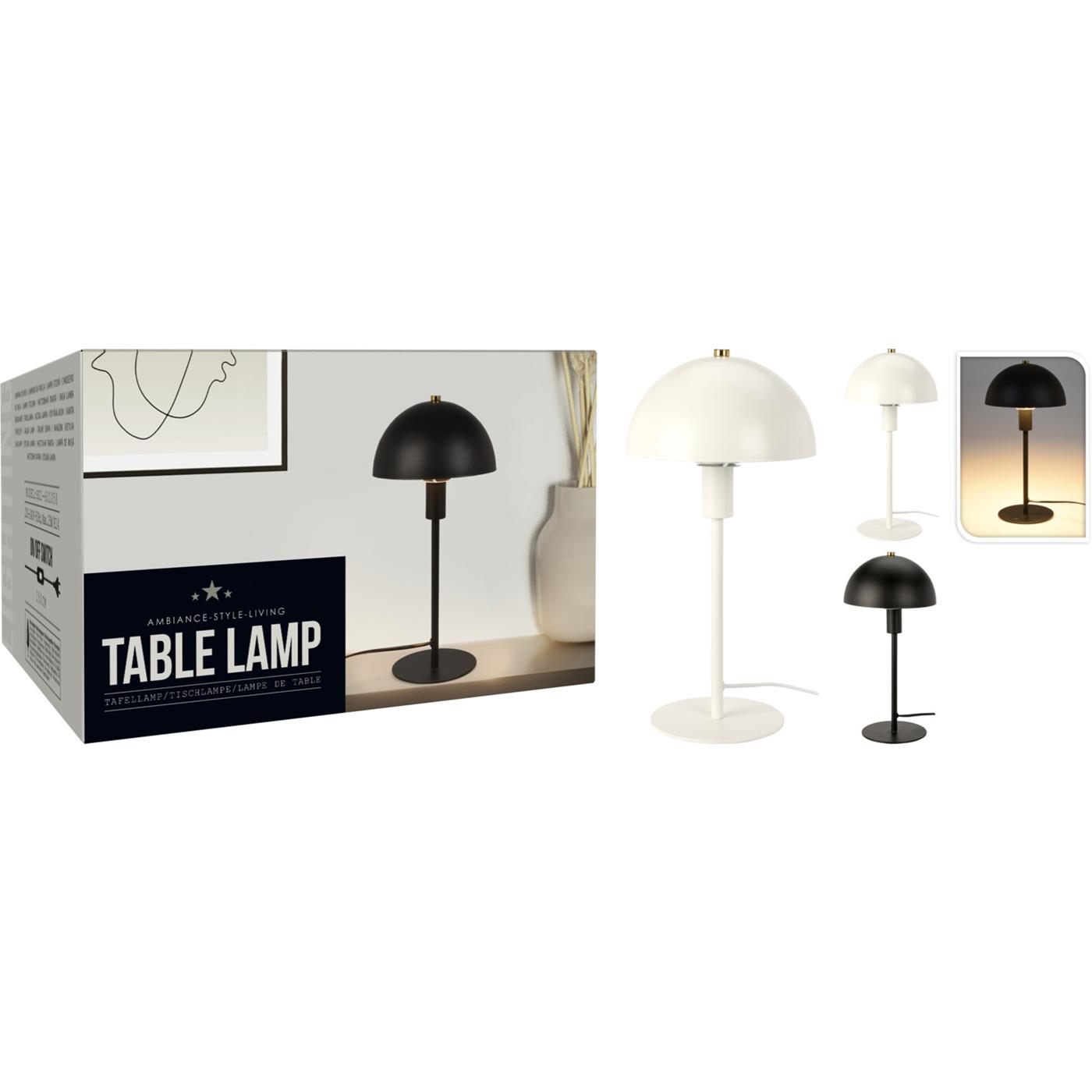 Tafellamp metaal zwart 18x36cm beeld