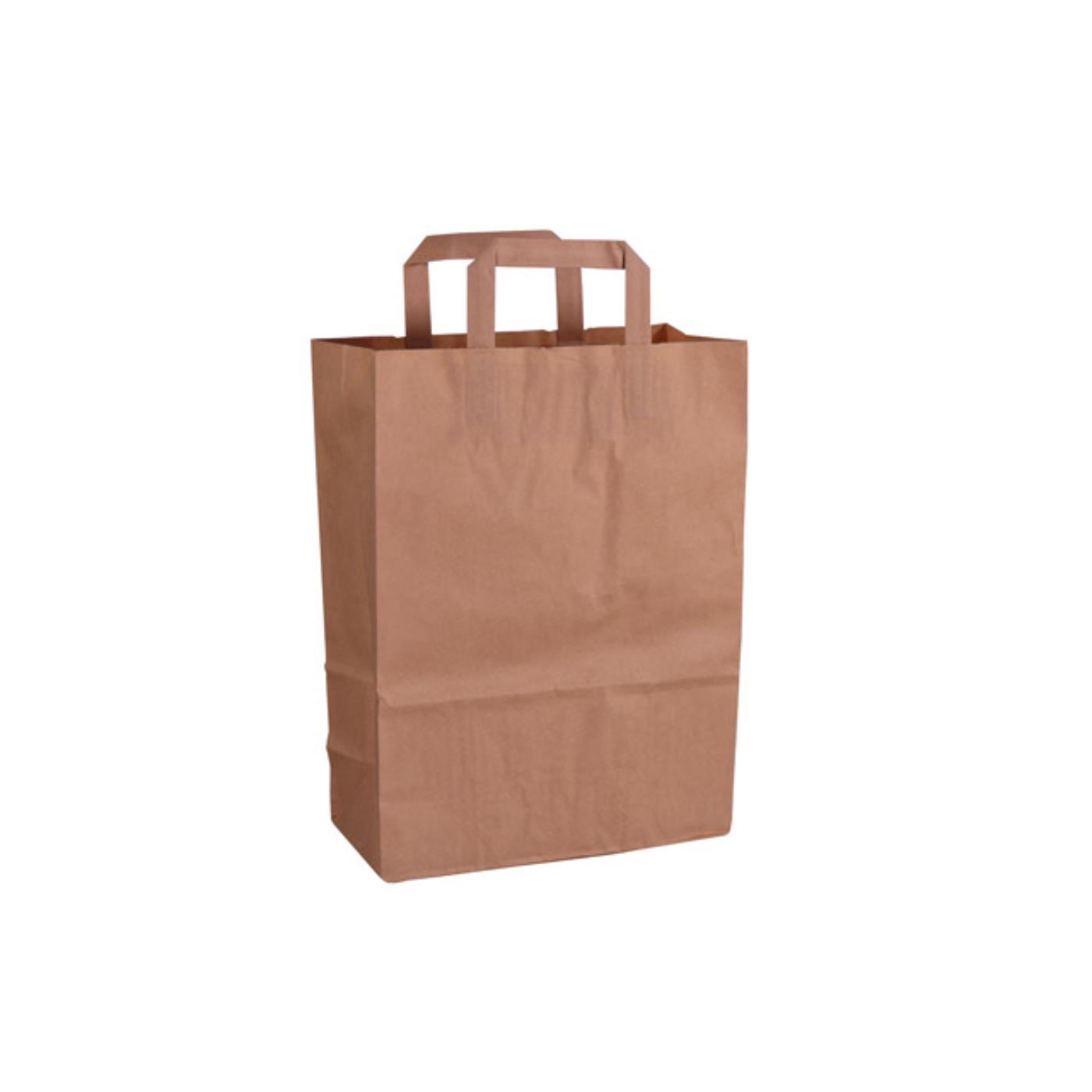 Papieren draagtas 26x12x35cm bruin 50st