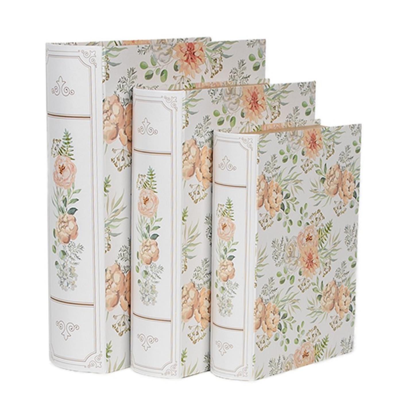 Clayre & Eef Opbergboeken bloem set a 3