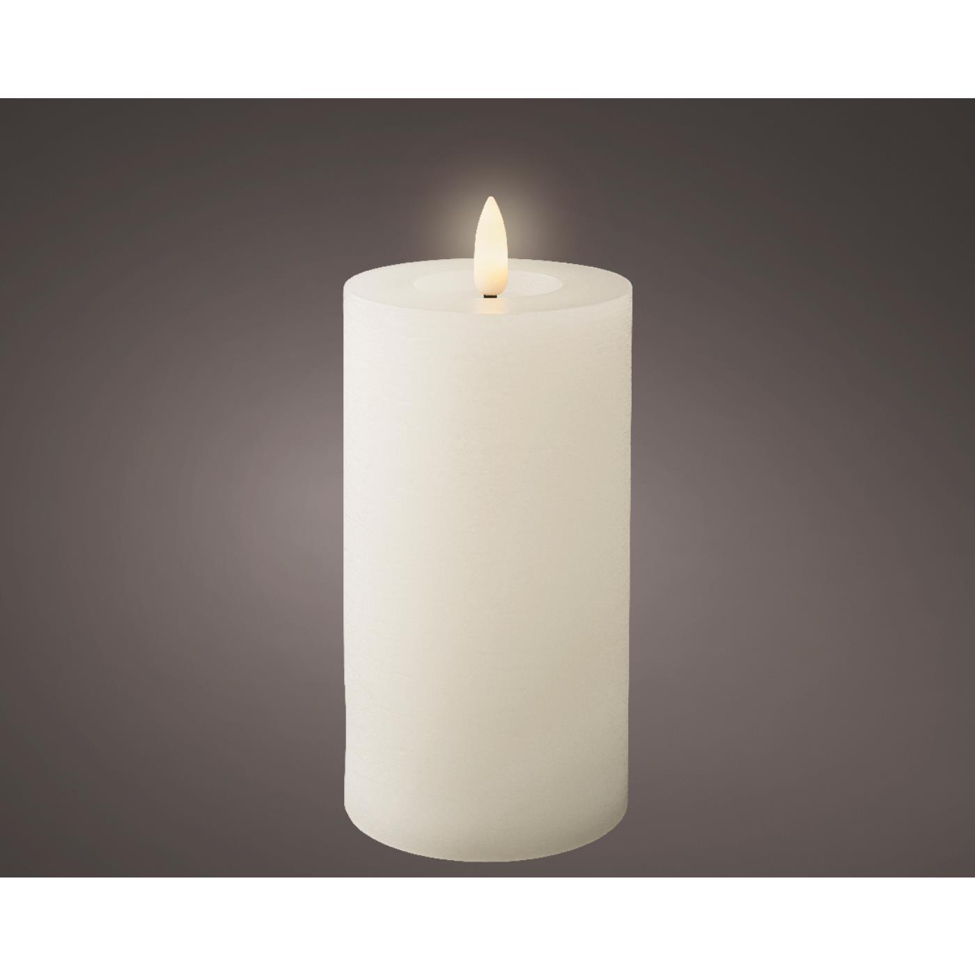 Lumineo LED Kaars wax wit Ø7xH15cm