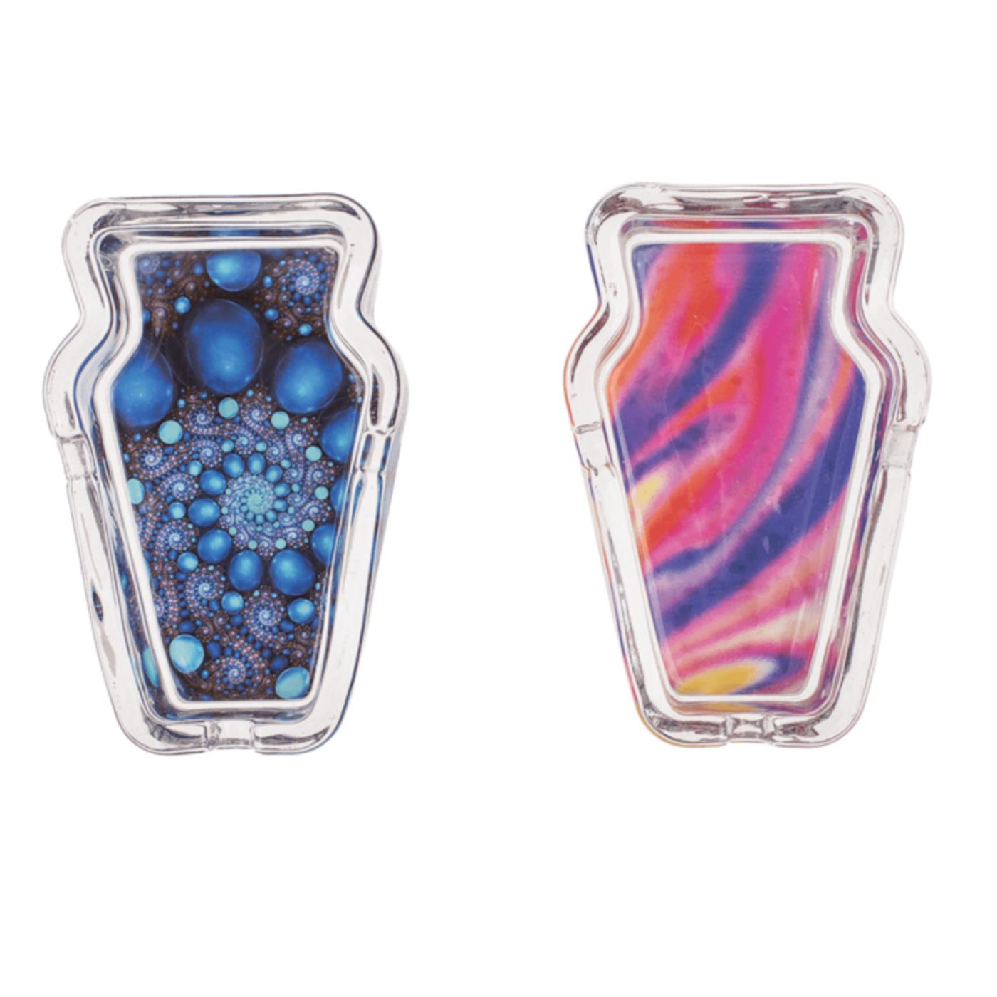 Glazen asbak glow in the dark 12x8cm