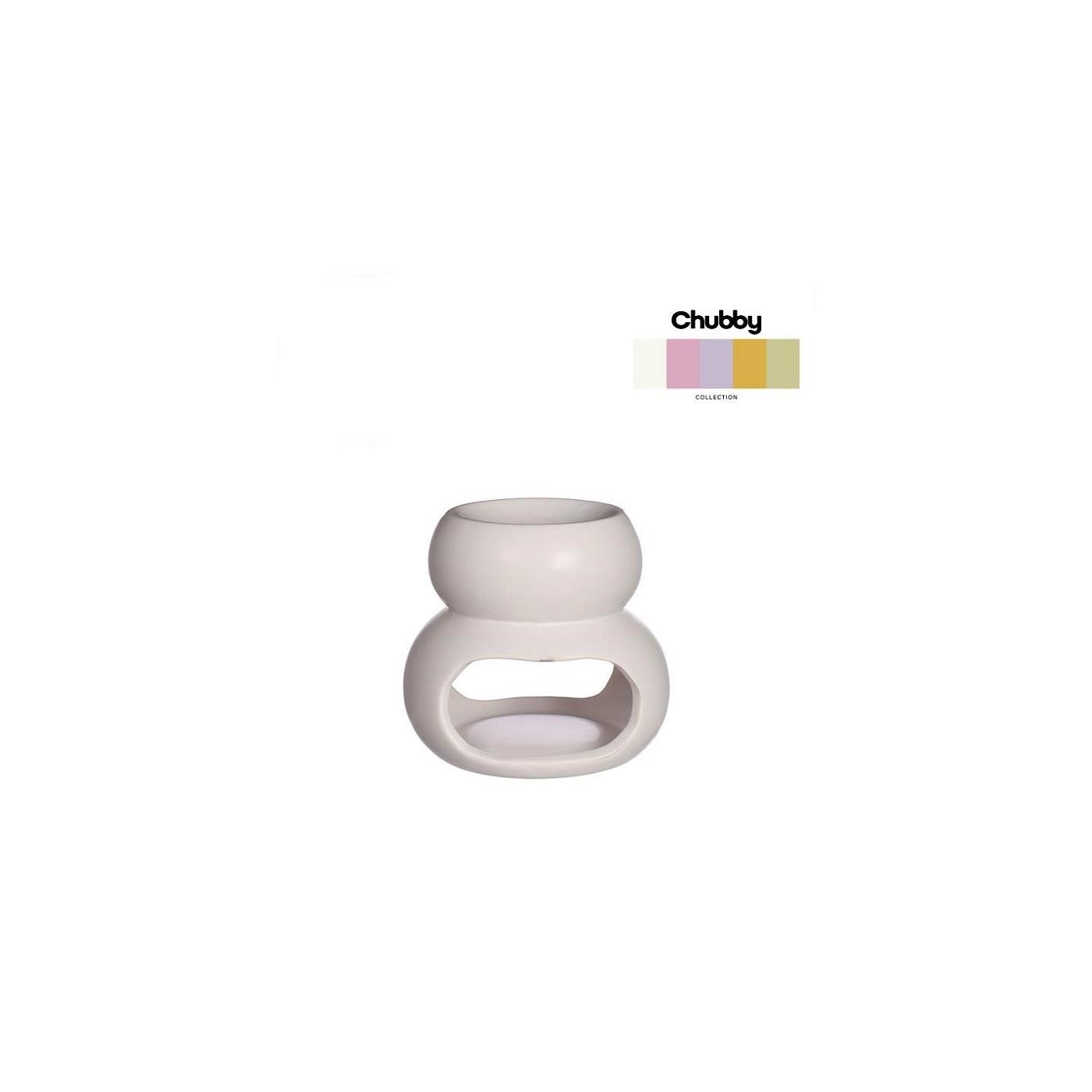 Chubby brander Ø10xH9cm off white