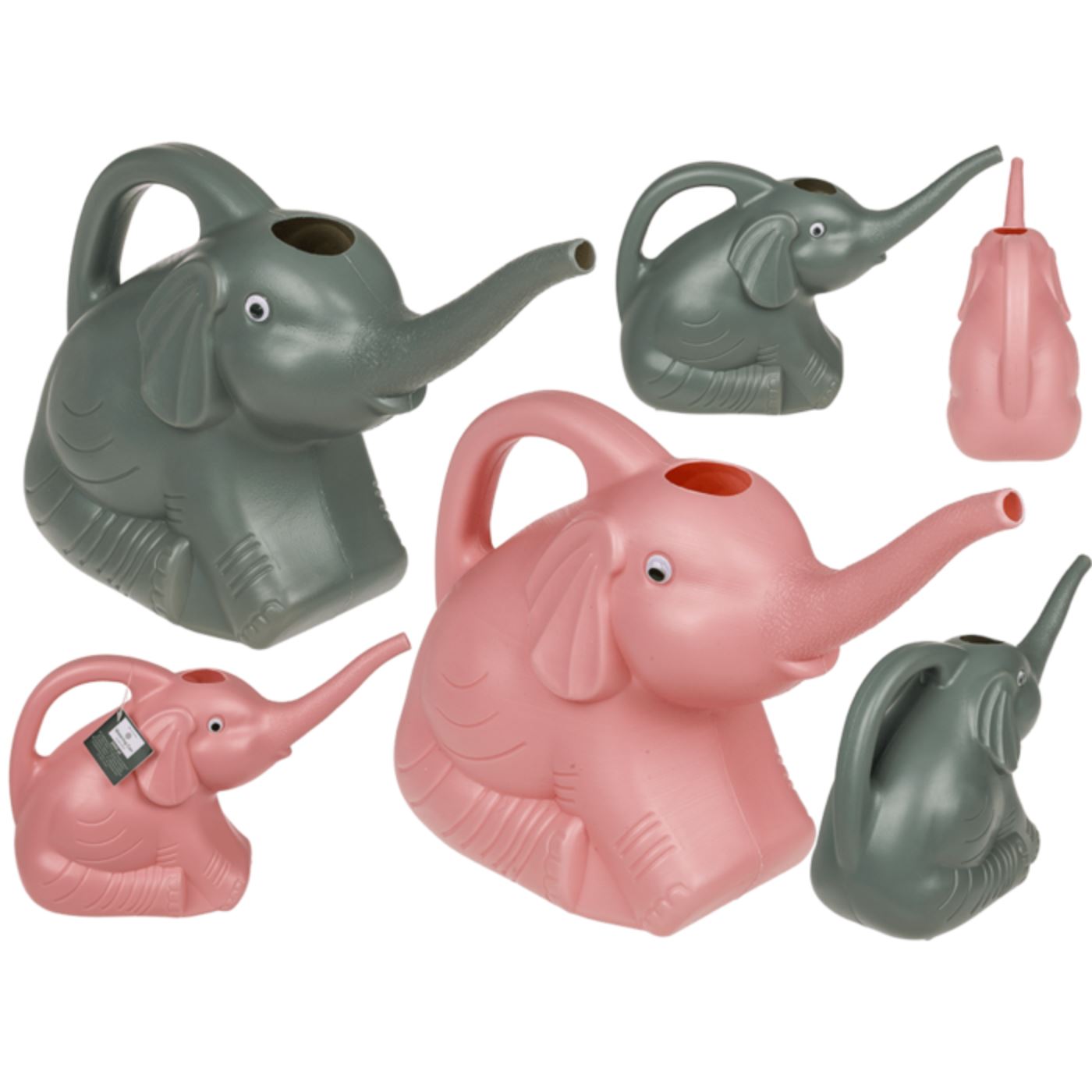 Gieter olifant 2L 29x11x20cm roze/groen Gieter olifant 2L 29x11x20cm roze/groen