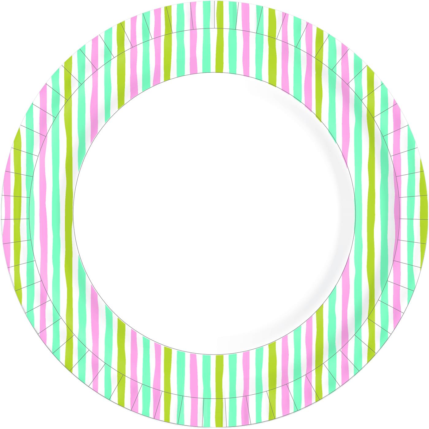 Duni Papieren Borden Stripes Ø22cm 10st