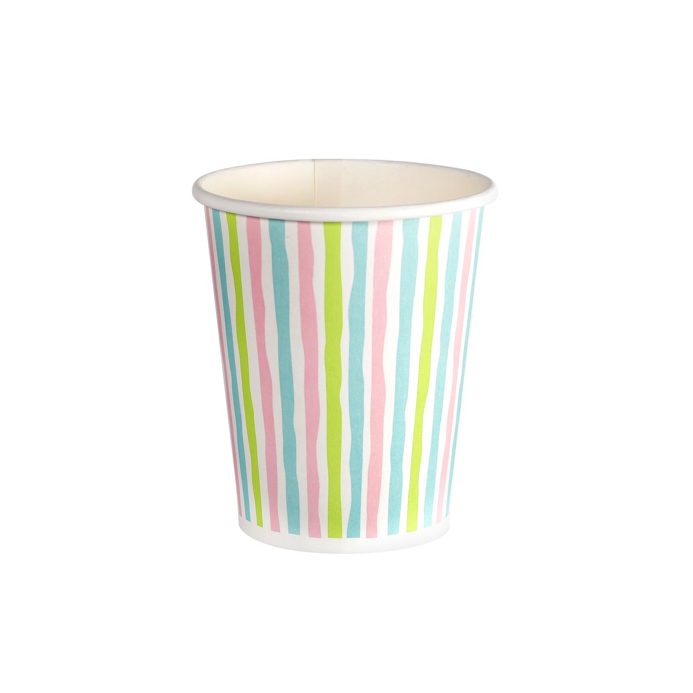Duni Papieren Bekers Stripes 24cl 10st