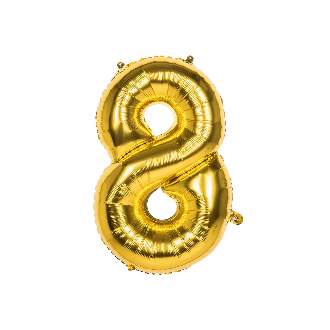 Folieballon 8 goud 86cm