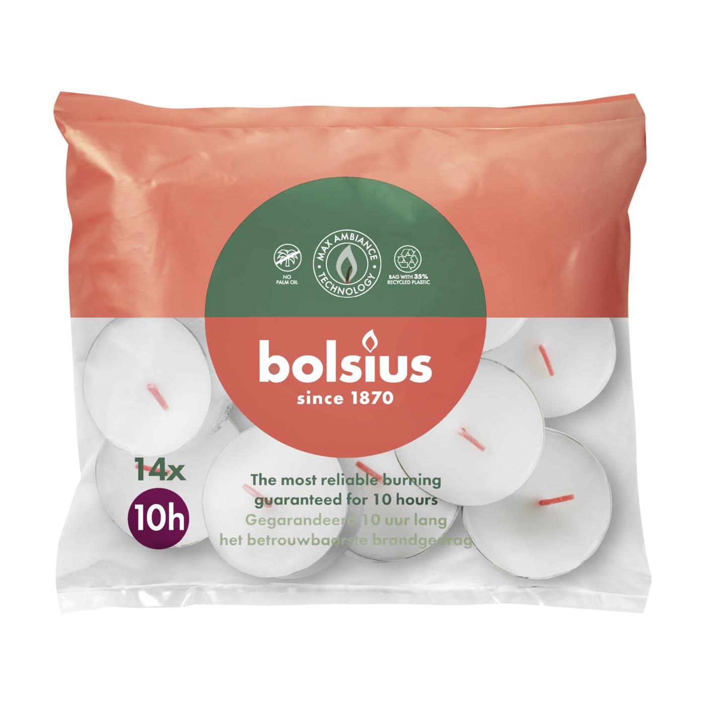 Bolsius Maxi licht wit 10h zak a 14st