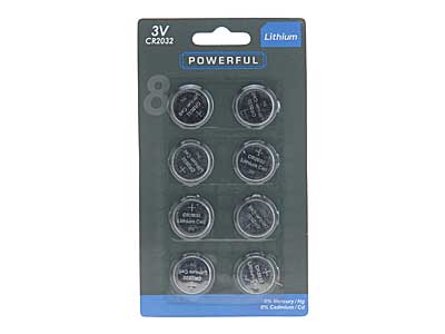 Knoopcel batterij Lithium CR2032 pak 8st